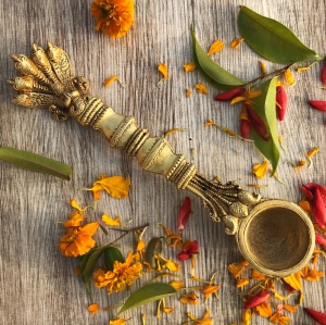 Religious Brass metal traditional hand made pooja/Havan spoon