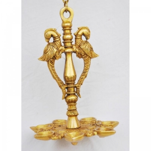 Beautiful decorative brass metal hand made oil lamp