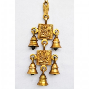 Adorable & classy lord Shiv brass metal hanging bell with 5 little bells