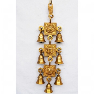 Brass metal stylish hand made sun bell with 7 little bells