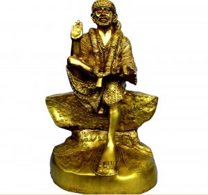 Lord Sai Nath Sitting Statue of Brass for Temple