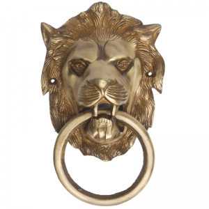 Aakrati Lion Door Knocker in Antique Finish