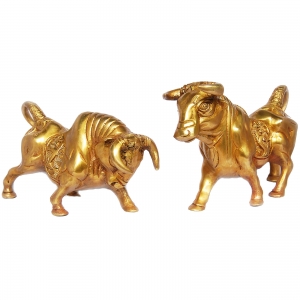 Aakrati Bull Statue Made By Brass For Home Decoration