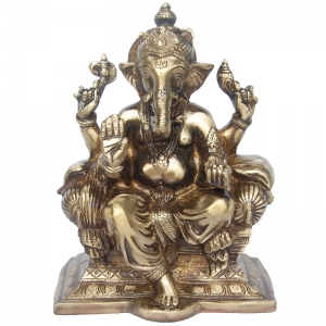 Hindu deity lord Ganesha sculpture made of brass By Aakrati
