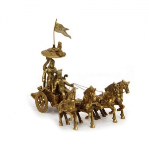 Decorative Brass Arjun Rath Four Horses