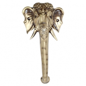 Elephant face Designer Door Handle In Brass