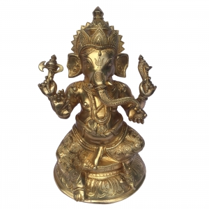 Chatarbhuj Ganpati Fine Carving Brass Beautiful Showpiece