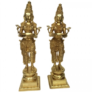 Pair of Decorative Showpice of Brass Deep Laxmi 