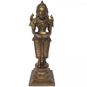 Two Deep Laxmi Statue of Brass for Home Decor(Pack of 2)