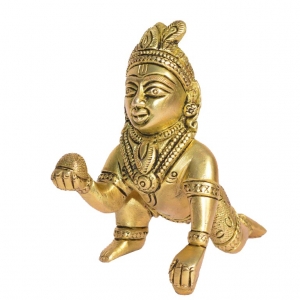 Ladoo Gopal Brass temple Religious Statue