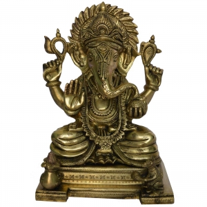 Antique Finish Lord Ganpati statue in Brass Metal 