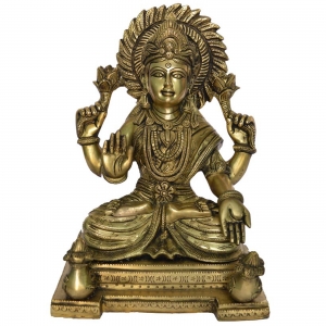 Goddess Laxmi Brass Metal hand carved Pooja Ghar Statue