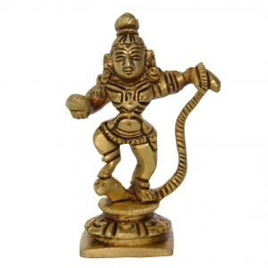 Krishna Dancing on Snake Brass Statue
