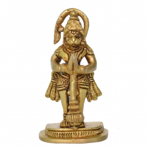 Small Statue of Lord Hanuman in Barss Metal