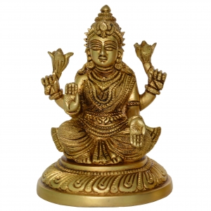 Goddes Of wealth Religious Laxmi ji Statue in Brass