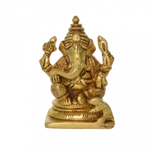 Ganesha Religious Statue Brass Scupture Metal Figure