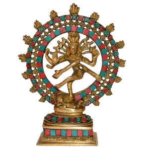 Natraj (Sankar Ji ) - Dancing Shiva with Turquoise coral stone work