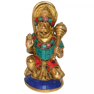 Lord Hanuman Sitting Statue for Worship
