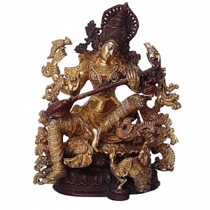 Goddess Saraswati Glorious Statue of Brass by Aakrati