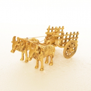 Home Decor Brass Made Bullock Cart