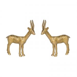 Pair of Animal Figurine Brass Statue of Deer House warming Metal Sculpture Showpiece Table Decor and Gift Item with international style export figures