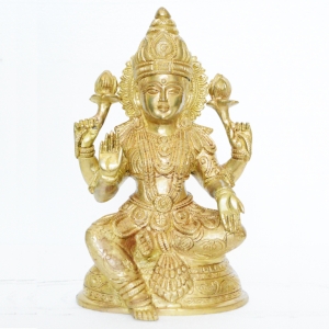 Brass Made Goddess Lakshmi Hand Carved Statue