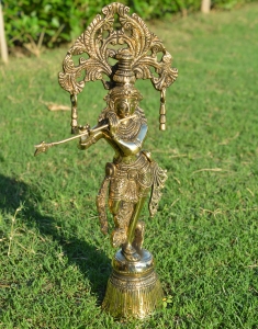 Lord Krishna Statue Made of Brass