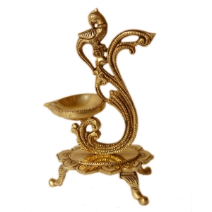 Lamp Peacock Diya Brass Oil Tier Ghee Puja Hindu Article Indian Deepak Handicrafts Product Decorative Pooja Religious Craft