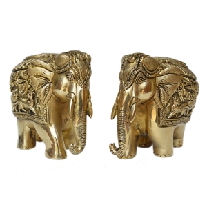 Home decor brass made hand carved decorative elephant figure
