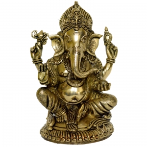 Lord Ganesha brass made hand carved statue by aakrati