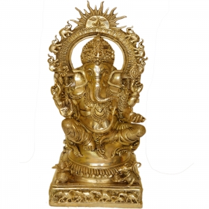 Lord Ganesha brass made pooja ghar/home decor statue