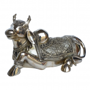 Sitting cow/Nandi brass made antique decorative statue