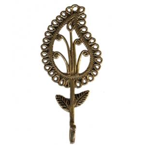 Aakrati Key Hook in Antique Finish - Brass Bathroom Robe Towel Hook Wall Mounted Clothes Hanger - Hook Rustic Vintage Cloth Hanger Solid Brass Bronze Color