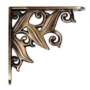 Aakrati Metal Floral Vintage Antique Handcrafted Iron Wall Brackets for Shelves