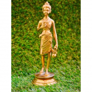 Neelkanth Varni - Swaminarayan 7 inch yellow coloured brass statue For Devotees