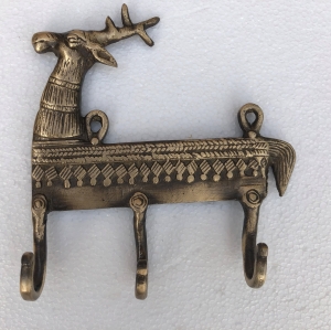 Aakrati Reindeer Wall Hooks Hanger - Hook - Key Holder - Unique Antique Design Metal Hardware