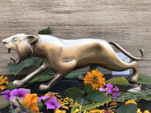 Brass Lion Statue - Antique look figure - Metal Sculpture for home decor and Christmas Gift and decoration