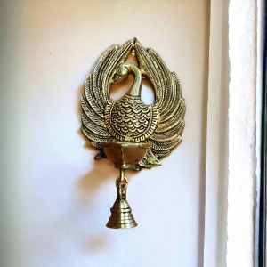 Wall bird diya with bells decorative for home and office wall and gift