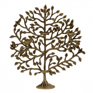 Aakrati Brass Tree with Two Candle Holder and Bird Decorative Showpiece gift