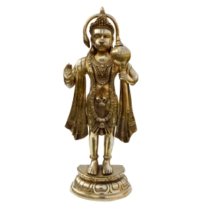 Lord Hanuman Statue, 67 cm Standing Hanuman Figurine, Brass Standing Hanumaan Idol,Bajrangbali Statue for Temple Mandir