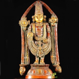 Magnificent Brass Lord Balaji Statue with antique finish, Lord Venkateshwara statue, Altar statue, Home temple statue, Home decor, Wedding gift