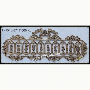 Vishnu dashavataram wall hanging plate, door and wall decor Religious gift indian handmade metal handicraft