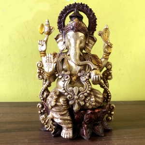 Ganesh for office and home table, lord of success, Brass Statue, Metal Sculpture