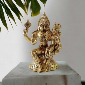 Narasimha Lakshmi - Narsingh God Figure  Brass Statue