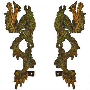 Stunning Brass Dragon Shaped Door Handle