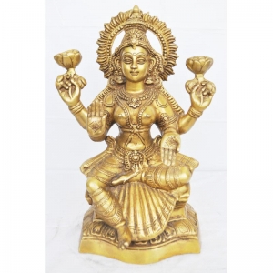 Goddess Lakshmi Brass Metal hand Made Statue