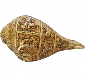 Lord Ganesha religious conch made of brass