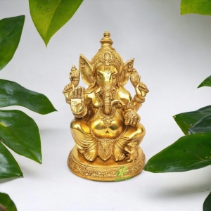 Brass Metal Lord Ganesha Hand Made Statue