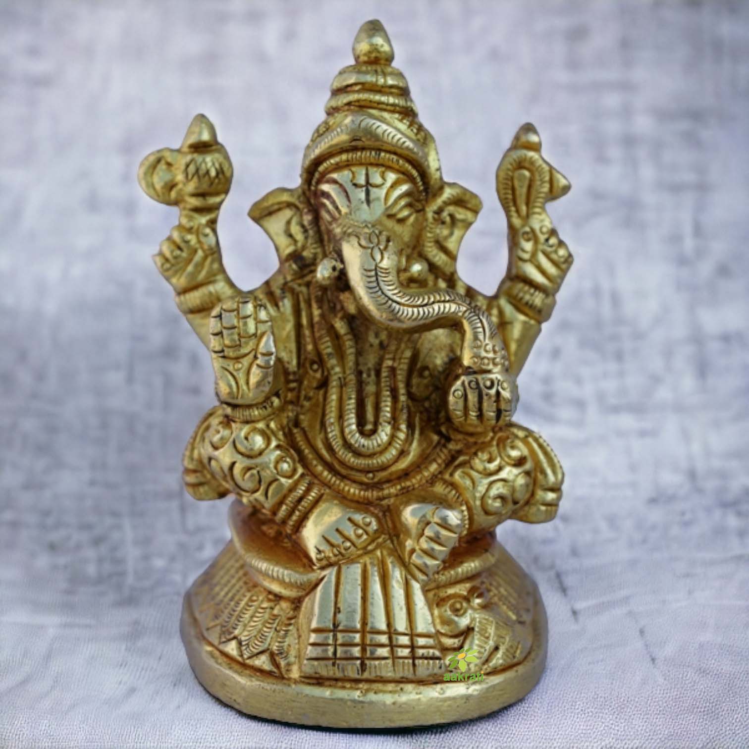 Ganesha Sculpture in Yellow Finish By Aakrati - Buy Ganesh Online