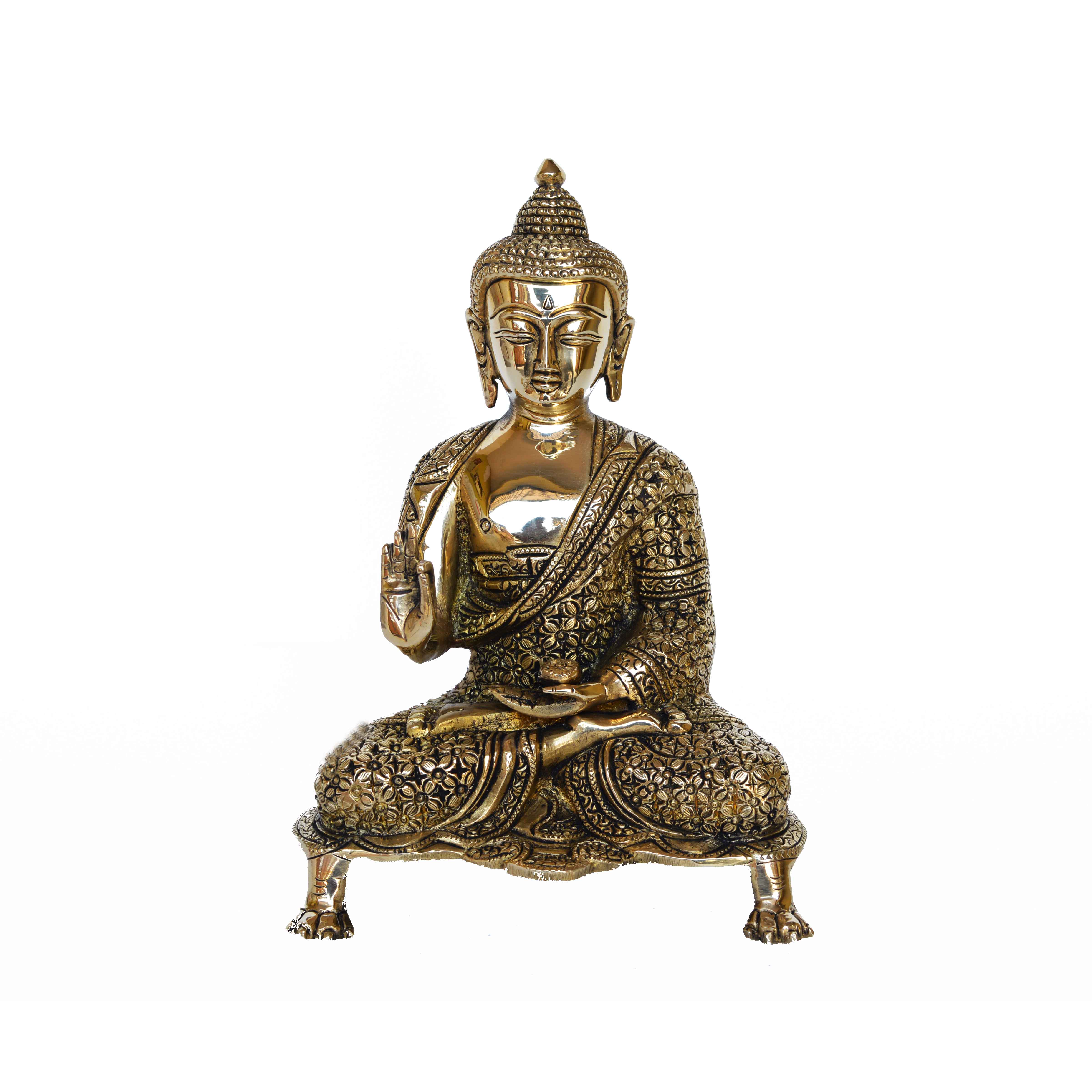 Buddha Showpiece for Home Decoration Buddha Statue Ornament TIED RIBBONS Buddha idol for Home Décor Resin Small Zen Buddha Resting 